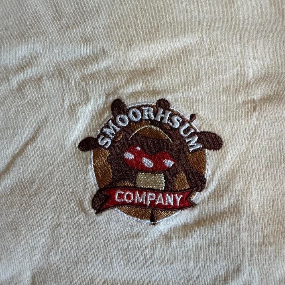 Vintage Smoorhsum‎ Company Mushroom Embroidered T-Shirt, Cream, Size XL - Picture 2 of 4